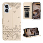 貓咪壓紋皮革手機殼附掛繩，適用於 iPhone 16e / 17e，適用於 iPhone 17 Pro Max，適用於 iPhone 17 Pro，適用於 iPhone 17，適用於 iPhone Air，適用於 iPhone 16 Pro Max，適用於 iPhone 16 Pro，適用於 iPhone 16 Plus，適用於 iPhone 16