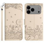 貓咪壓紋皮革手機殼附掛繩，適用於 iPhone 16e / 17e，適用於 iPhone 17 Pro Max，適用於 iPhone 17 Pro，適用於 iPhone 17，適用於 iPhone Air，適用於 iPhone 16 Pro Max，適用於 iPhone 16 Pro，適用於 iPhone 16 Plus，適用於 iPhone 16