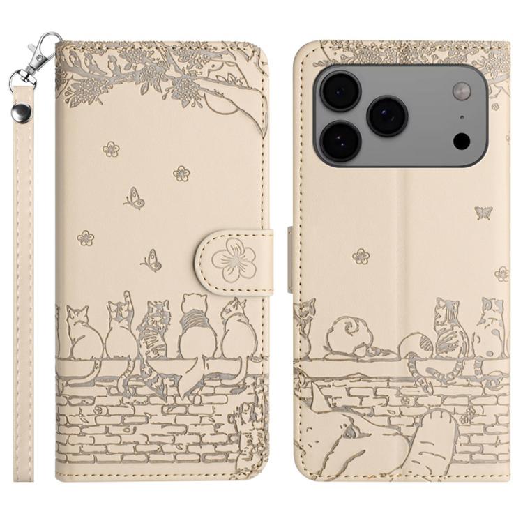 貓咪壓紋皮革手機殼附掛繩，適用於 iPhone 16e / 17e，適用於 iPhone 17 Pro Max，適用於 iPhone 17 Pro，適用於 iPhone 17，適用於 iPhone Air，適用於 iPhone 16 Pro Max，適用於 iPhone 16 Pro，適用於 iPhone 16 Plus，適用於 iPhone 16