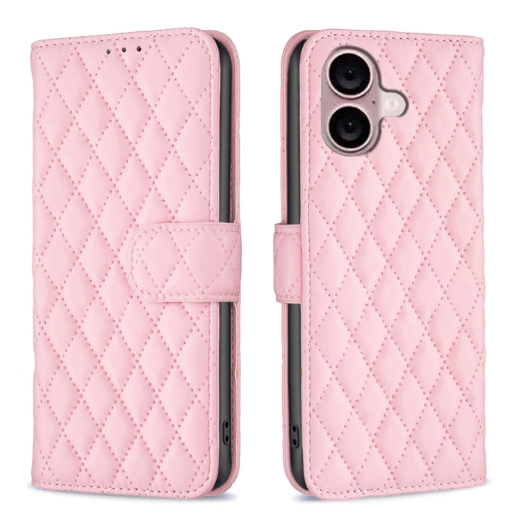 鑽石格紋錢包翻蓋皮革手機殼，適用於 iPhone 17e / 16e、iPhone 17 Pro Max、iPhone 17 Pro、iPhone 17、iPhone Air、iPhone 16 Pro Max、iPhone 16 Pro、iPhone 16 Plus