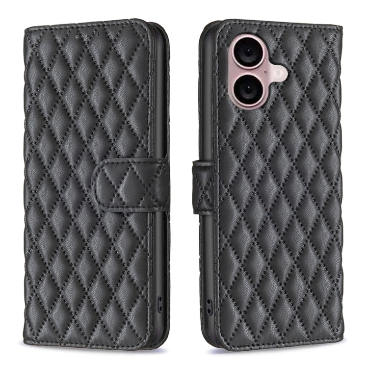 鑽石格紋錢包翻蓋皮革手機殼，適用於 iPhone 17e / 16e、iPhone 17 Pro Max、iPhone 17 Pro、iPhone 17、iPhone Air、iPhone 16 Pro Max、iPhone 16 Pro、iPhone 16 Plus
