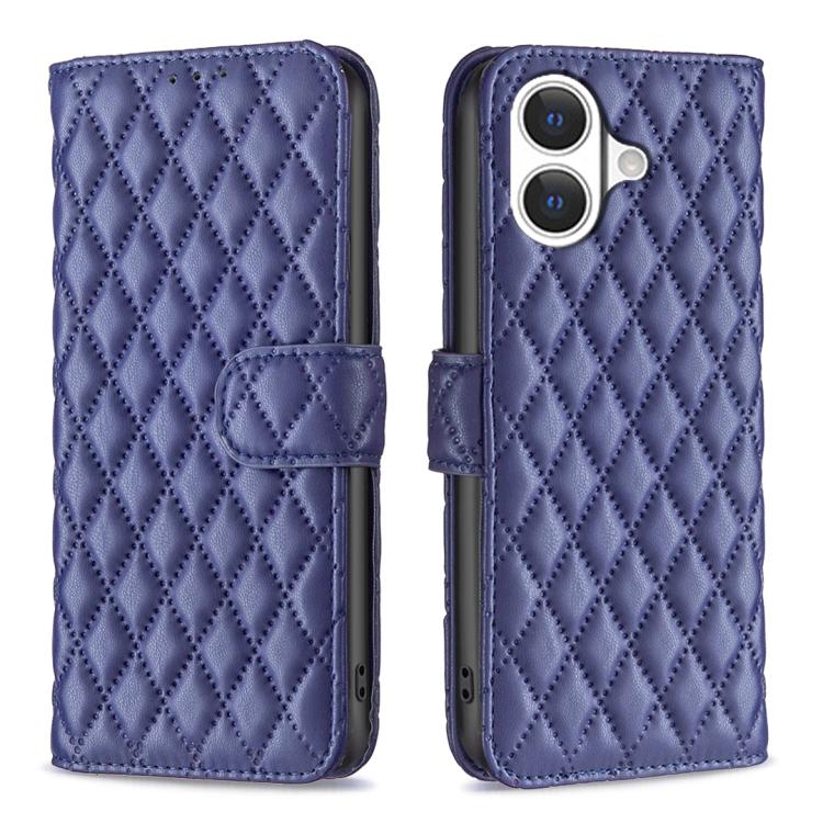 鑽石格紋錢包翻蓋皮革手機殼，適用於 iPhone 17e / 16e、iPhone 17 Pro Max、iPhone 17 Pro、iPhone 17、iPhone Air、iPhone 16 Pro Max、iPhone 16 Pro、iPhone 16 Plus