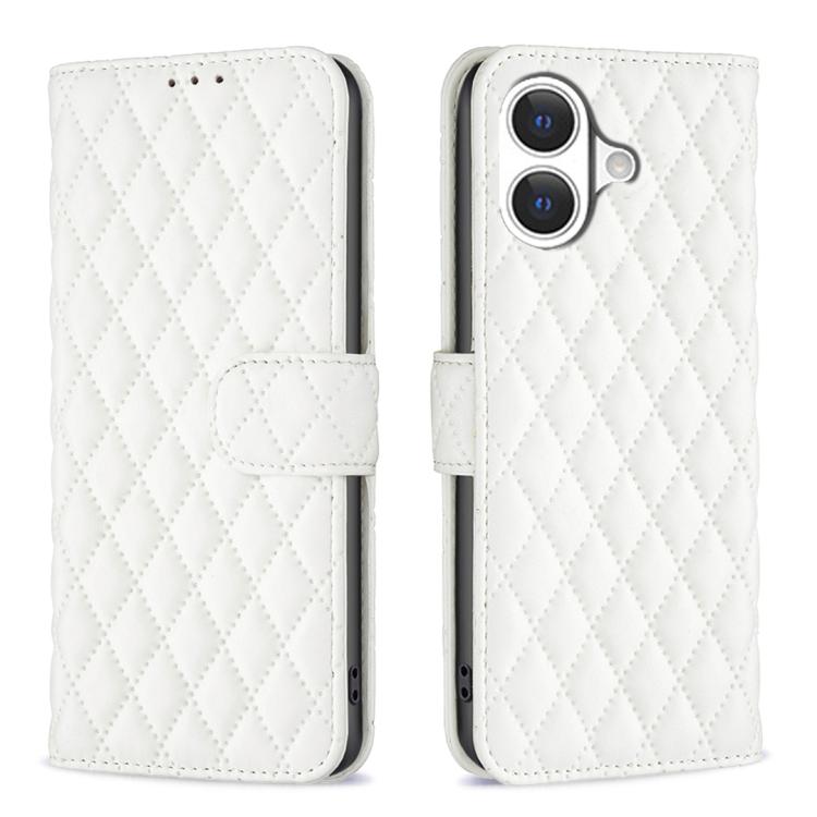 鑽石格紋錢包翻蓋皮革手機殼，適用於 iPhone 17e / 16e、iPhone 17 Pro Max、iPhone 17 Pro、iPhone 17、iPhone Air、iPhone 16 Pro Max、iPhone 16 Pro、iPhone 16 Plus