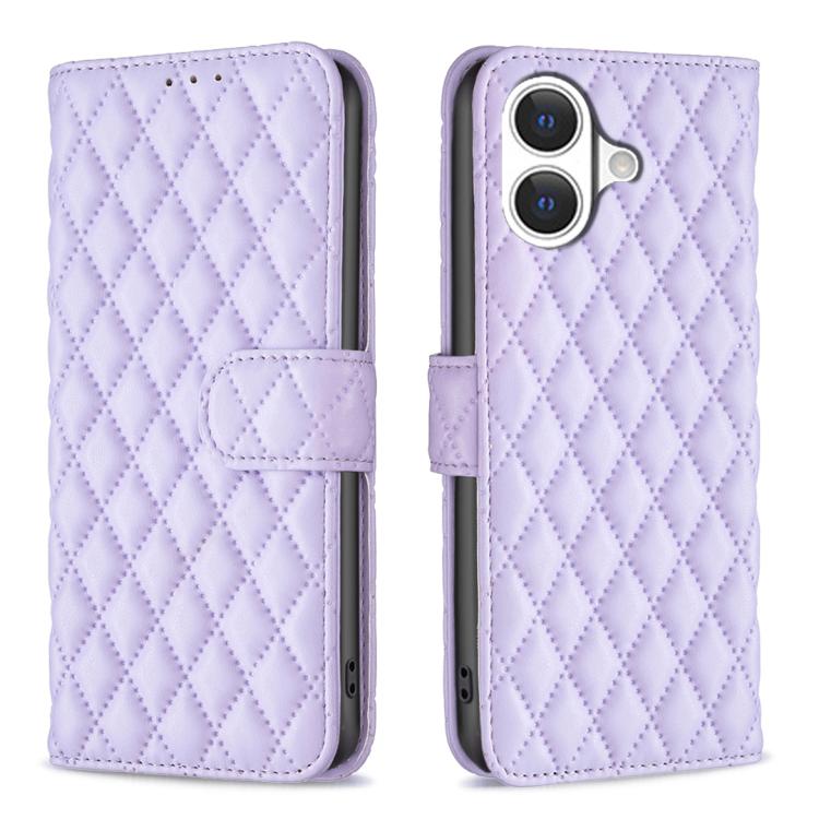 鑽石格紋錢包翻蓋皮革手機殼，適用於 iPhone 17e / 16e、iPhone 17 Pro Max、iPhone 17 Pro、iPhone 17、iPhone Air、iPhone 16 Pro Max、iPhone 16 Pro、iPhone 16 Plus