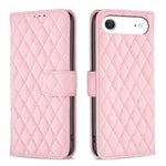 鑽石格紋錢包翻蓋皮革手機殼，適用於 iPhone 17e / 16e、iPhone 17 Pro Max、iPhone 17 Pro、iPhone 17、iPhone Air、iPhone 16 Pro Max、iPhone 16 Pro、iPhone 16 Plus