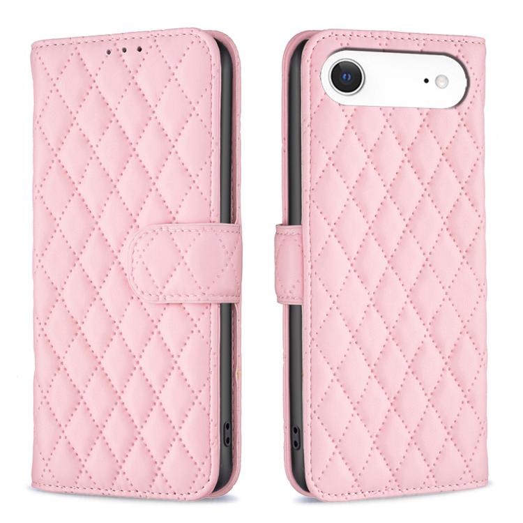 鑽石格紋錢包翻蓋皮革手機殼，適用於 iPhone 17e / 16e、iPhone 17 Pro Max、iPhone 17 Pro、iPhone 17、iPhone Air、iPhone 16 Pro Max、iPhone 16 Pro、iPhone 16 Plus