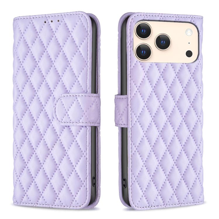 鑽石格紋錢包翻蓋皮革手機殼，適用於 iPhone 17e / 16e、iPhone 17 Pro Max、iPhone 17 Pro、iPhone 17、iPhone Air、iPhone 16 Pro Max、iPhone 16 Pro、iPhone 16 Plus