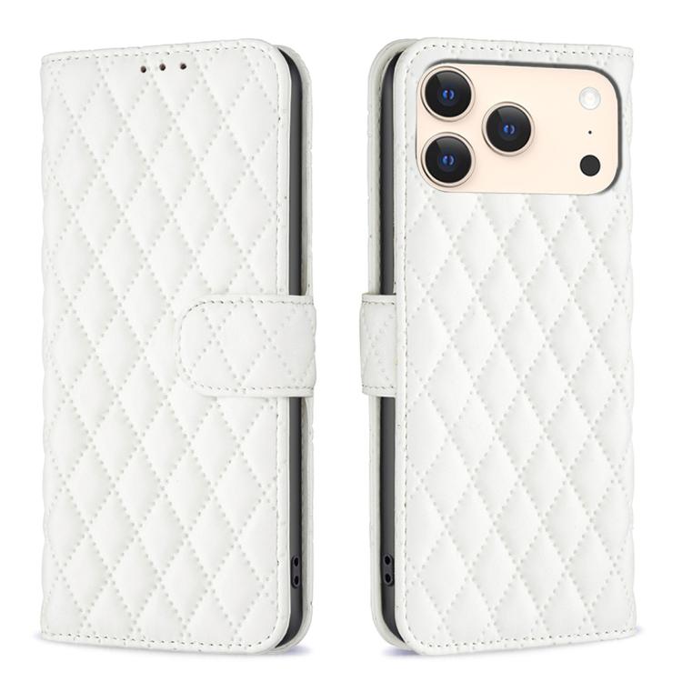 鑽石格紋錢包翻蓋皮革手機殼，適用於 iPhone 17e / 16e、iPhone 17 Pro Max、iPhone 17 Pro、iPhone 17、iPhone Air、iPhone 16 Pro Max、iPhone 16 Pro、iPhone 16 Plus