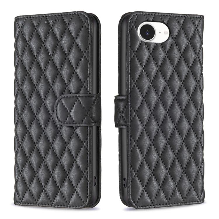 鑽石格紋錢包翻蓋皮革手機殼，適用於 iPhone 17e / 16e、iPhone 17 Pro Max、iPhone 17 Pro、iPhone 17、iPhone Air、iPhone 16 Pro Max、iPhone 16 Pro、iPhone 16 Plus