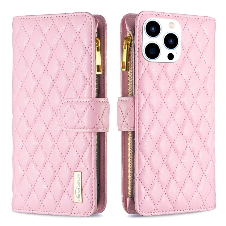 鑽石格紋拉鍊錢包皮革翻蓋手機殼，適用於 iPhone 17 Pro Max、iPhone 17 Pro、iPhone 17、iPhone Air、iPhone 16 Pro Max、iPhone 16 Pro、iPhone 16 Plus、iPhone 16