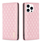 鑽石格紋磁吸皮革翻蓋手機殼，適用於 iPhone 17 Pro Max、iPhone 17 Pro、iPhone 17、iPhone Air、iPhone 16 Pro Max、iPhone 16 Pro、iPhone 16 Plus、iPhone 16