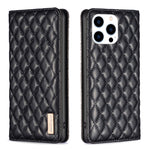 鑽石格紋磁吸皮革翻蓋手機殼，適用於 iPhone 17 Pro Max、iPhone 17 Pro、iPhone 17、iPhone Air、iPhone 16 Pro Max、iPhone 16 Pro、iPhone 16 Plus、iPhone 16