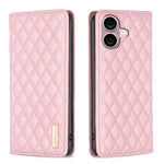 鑽石格紋磁吸皮革翻蓋手機殼，適用於 iPhone 17 Pro Max、iPhone 17 Pro、iPhone 17、iPhone Air、iPhone 16 Pro Max、iPhone 16 Pro、iPhone 16 Plus、iPhone 16