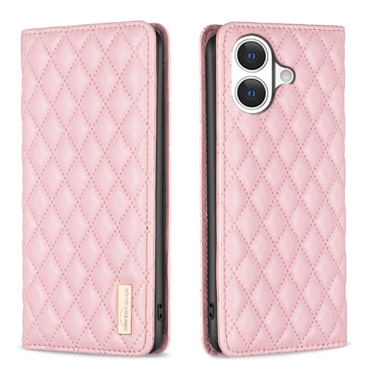 鑽石格紋磁吸皮革翻蓋手機殼，適用於 iPhone 17 Pro Max、iPhone 17 Pro、iPhone 17、iPhone Air、iPhone 16 Pro Max、iPhone 16 Pro、iPhone 16 Plus、iPhone 16