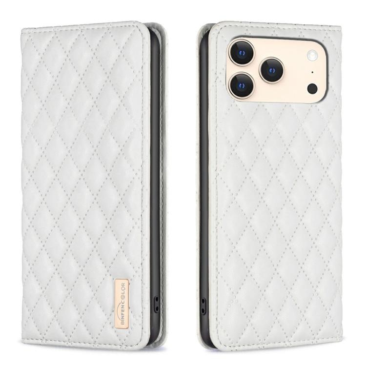 鑽石格紋磁吸皮革翻蓋手機殼，適用於 iPhone 17 Pro Max、iPhone 17 Pro、iPhone 17、iPhone Air、iPhone 16 Pro Max、iPhone 16 Pro、iPhone 16 Plus、iPhone 16