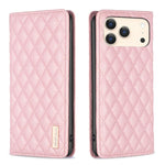 鑽石格紋磁吸皮革翻蓋手機殼，適用於 iPhone 17 Pro Max、iPhone 17 Pro、iPhone 17、iPhone Air、iPhone 16 Pro Max、iPhone 16 Pro、iPhone 16 Plus、iPhone 16