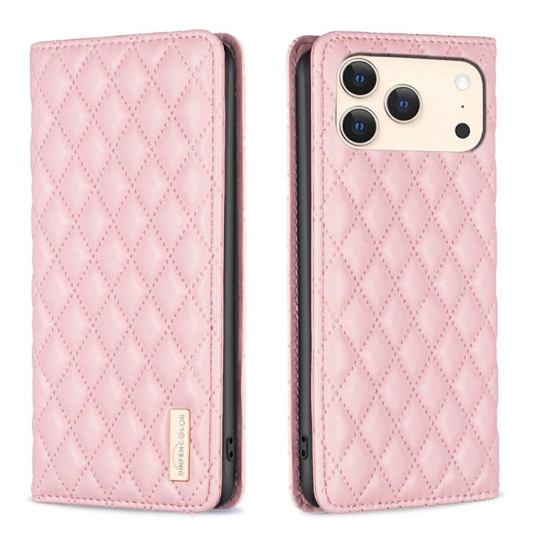 鑽石格紋磁吸皮革翻蓋手機殼，適用於 iPhone 17 Pro Max、iPhone 17 Pro、iPhone 17、iPhone Air、iPhone 16 Pro Max、iPhone 16 Pro、iPhone 16 Plus、iPhone 16
