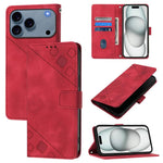 肌膚觸感壓紋皮革手機殼，適用於 iPhone 17 Pro Max、iPhone 17 Pro、iPhone 17、iPhone Air、iPhone SE 2024、iPhone 16 Pro Max、iPhone 16 Pro、iPhone 16 Plus