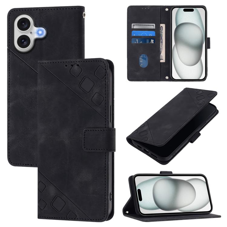 肌膚觸感壓紋皮革手機殼，適用於 iPhone 17 Pro Max、iPhone 17 Pro、iPhone 17、iPhone Air、iPhone SE 2024、iPhone 16 Pro Max、iPhone 16 Pro、iPhone 16 Plus