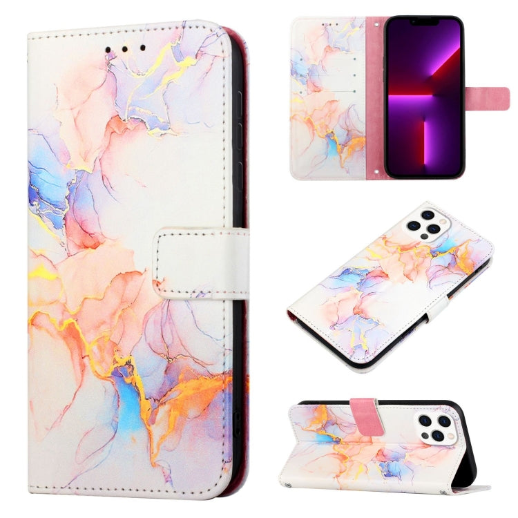 PT003 大理石紋翻蓋皮革手機殼，適用於 iPhone 15 Pro Max、iPhone 15 Pro、iPhone 15 Plus、iPhone 15、iPod Touch 7 / 6 / 5