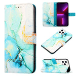 PT003 大理石紋翻蓋皮革手機殼，適用於 iPhone 15 Pro Max、iPhone 15 Pro、iPhone 15 Plus、iPhone 15、iPod Touch 7 / 6 / 5