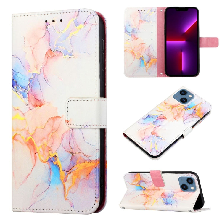 PT003 大理石紋翻蓋皮革手機殼，適用於 iPhone 15 Pro Max、iPhone 15 Pro、iPhone 15 Plus、iPhone 15、iPod Touch 7 / 6 / 5