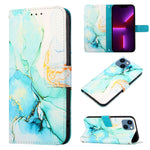 PT003 大理石紋翻蓋皮革手機殼，適用於 iPhone 15 Pro Max、iPhone 15 Pro、iPhone 15 Plus、iPhone 15、iPod Touch 7 / 6 / 5