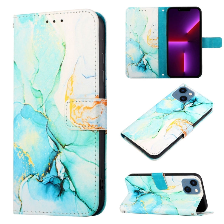 PT003 大理石紋翻蓋皮革手機殼，適用於 iPhone 15 Pro Max、iPhone 15 Pro、iPhone 15 Plus、iPhone 15、iPod Touch 7 / 6 / 5