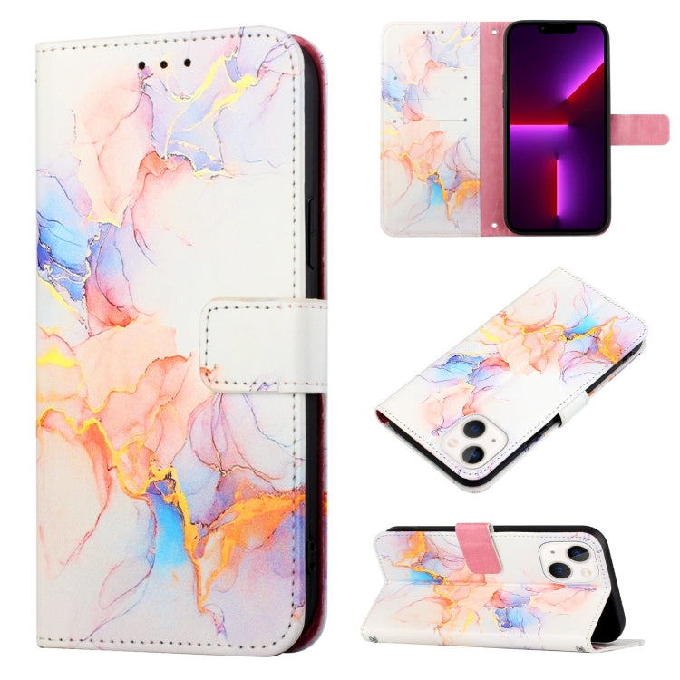 PT003 大理石紋翻蓋皮革手機殼，適用於 iPhone 15 Pro Max、iPhone 15 Pro、iPhone 15 Plus、iPhone 15、iPod Touch 7 / 6 / 5
