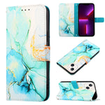 PT003 大理石紋翻蓋皮革手機殼，適用於 iPhone 15 Pro Max、iPhone 15 Pro、iPhone 15 Plus、iPhone 15、iPod Touch 7 / 6 / 5