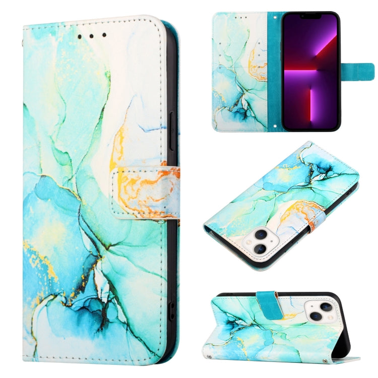 PT003 大理石紋翻蓋皮革手機殼，適用於 iPhone 15 Pro Max、iPhone 15 Pro、iPhone 15 Plus、iPhone 15、iPod Touch 7 / 6 / 5