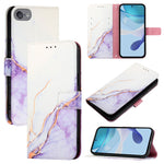 PT003 大理石紋翻蓋皮革手機殼，適用於 iPhone 15 Pro Max、iPhone 15 Pro、iPhone 15 Plus、iPhone 15、iPod Touch 7 / 6 / 5
