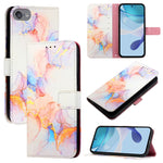 PT003 大理石紋翻蓋皮革手機殼，適用於 iPhone 15 Pro Max、iPhone 15 Pro、iPhone 15 Plus、iPhone 15、iPod Touch 7 / 6 / 5