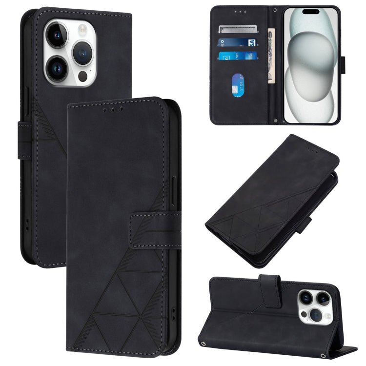 斜背3D壓紋翻蓋皮革手機殼，適用於 iPhone 16e / 17e、iPhone 17 Pro Max、iPhone 17 Pro、iPhone 17、iPhone Air、iPhone 16 Pro Max、iPhone 16 Pro、iPhone 16 Plus