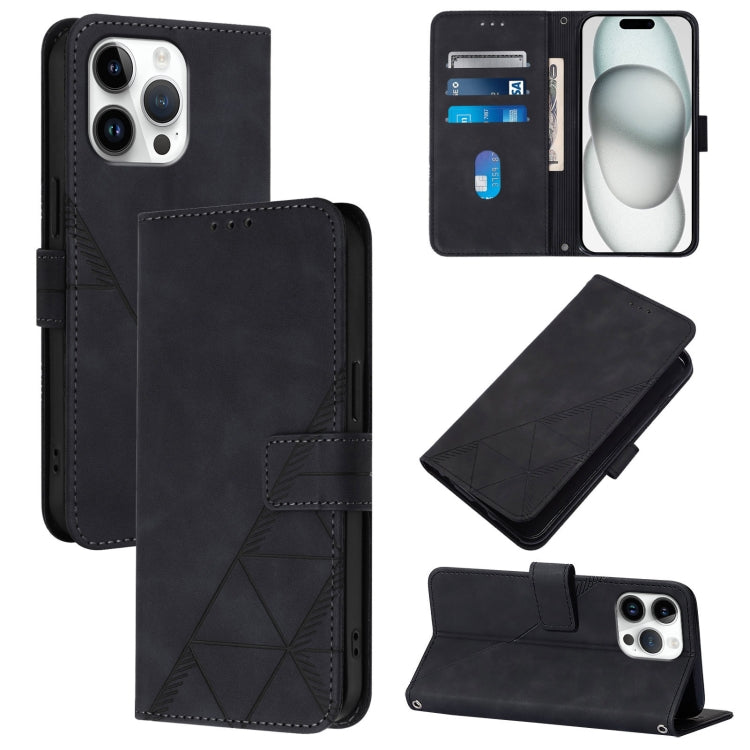 斜背3D壓紋翻蓋皮革手機殼，適用於 iPhone 16e / 17e、iPhone 17 Pro Max、iPhone 17 Pro、iPhone 17、iPhone Air、iPhone 16 Pro Max、iPhone 16 Pro、iPhone 16 Plus