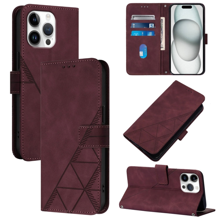 斜背3D壓紋翻蓋皮革手機殼，適用於 iPhone 16e / 17e、iPhone 17 Pro Max、iPhone 17 Pro、iPhone 17、iPhone Air、iPhone 16 Pro Max、iPhone 16 Pro、iPhone 16 Plus