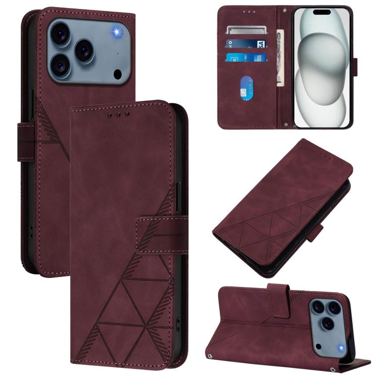 斜背3D壓紋翻蓋皮革手機殼，適用於 iPhone 16e / 17e、iPhone 17 Pro Max、iPhone 17 Pro、iPhone 17、iPhone Air、iPhone 16 Pro Max、iPhone 16 Pro、iPhone 16 Plus