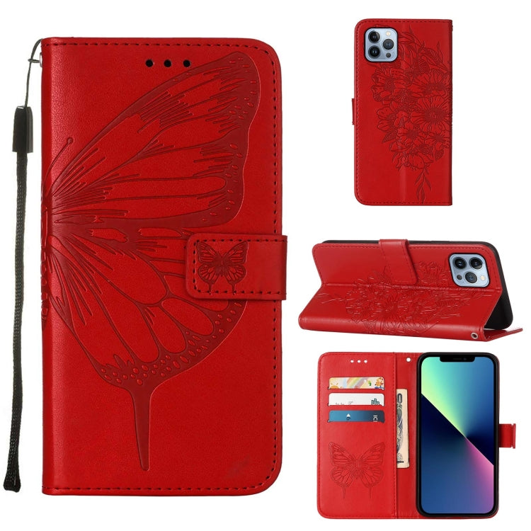 壓紋蝴蝶皮革手機殼，適用於 iPhone 16 Pro、iPhone 16 Plus、iPhone 16、iPhone 15 Pro Max、iPhone 15 Pro、iPhone 15 Plus