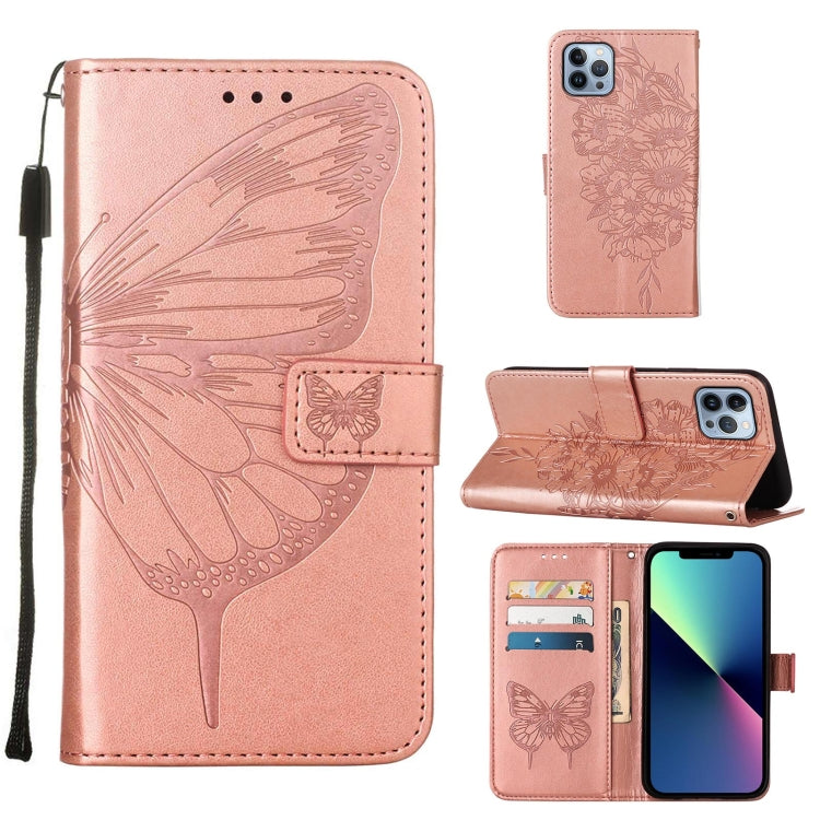 壓紋蝴蝶皮革手機殼，適用於 iPhone 16 Pro、iPhone 16 Plus、iPhone 16、iPhone 15 Pro Max、iPhone 15 Pro、iPhone 15 Plus