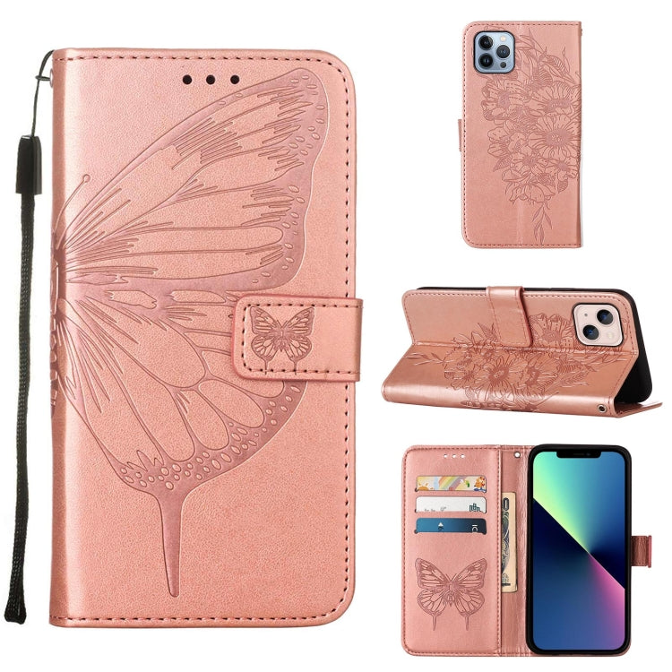 壓紋蝴蝶皮革手機殼，適用於 iPhone 16 Pro、iPhone 16 Plus、iPhone 16、iPhone 15 Pro Max、iPhone 15 Pro、iPhone 15 Plus
