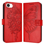 壓紋蝴蝶皮革手機殼，適用於 iPhone 17e / 16e、iPhone 17 Pro Max、iPhone 17 Pro、iPhone 17、iPhone Air、iPhone 16 Pro Max