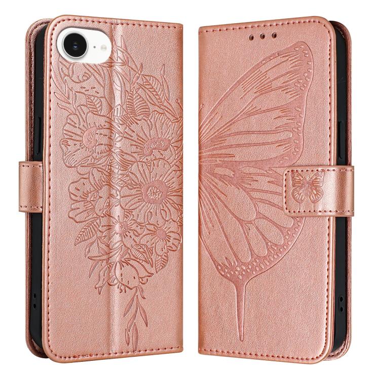 壓紋蝴蝶皮革手機殼，適用於 iPhone 17e / 16e、iPhone 17 Pro Max、iPhone 17 Pro、iPhone 17、iPhone Air、iPhone 16 Pro Max
