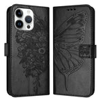 壓紋蝴蝶皮革手機殼，適用於 iPhone 17e / 16e、iPhone 17 Pro Max、iPhone 17 Pro、iPhone 17、iPhone Air、iPhone 16 Pro Max