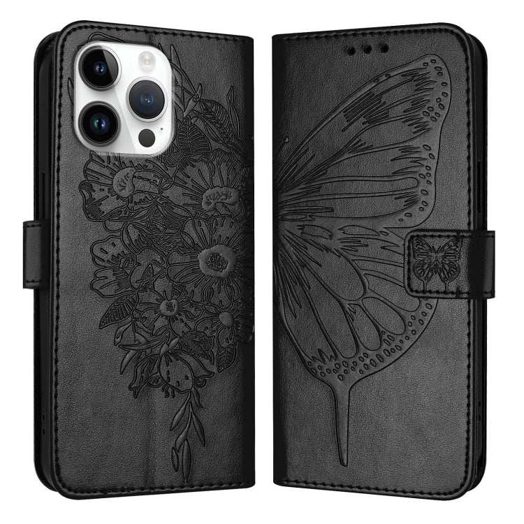 壓紋蝴蝶皮革手機殼，適用於 iPhone 17e / 16e、iPhone 17 Pro Max、iPhone 17 Pro、iPhone 17、iPhone Air、iPhone 16 Pro Max