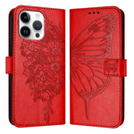 壓紋蝴蝶皮革手機殼，適用於 iPhone 17e / 16e、iPhone 17 Pro Max、iPhone 17 Pro、iPhone 17、iPhone Air、iPhone 16 Pro Max