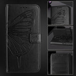 壓紋蝴蝶皮革手機殼，適用於 iPhone 16 Pro、iPhone 16 Plus、iPhone 16、iPhone 15 Pro Max、iPhone 15 Pro、iPhone 15 Plus