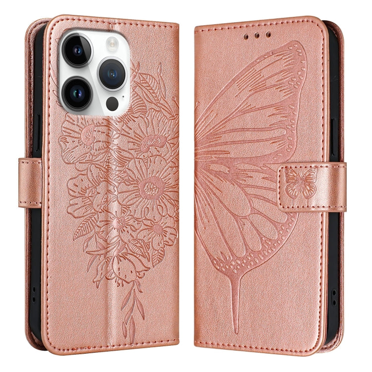壓紋蝴蝶皮革手機殼，適用於 iPhone 16 Pro、iPhone 16 Plus、iPhone 16、iPhone 15 Pro Max、iPhone 15 Pro、iPhone 15 Plus