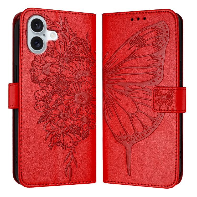 壓紋蝴蝶皮革手機殼，適用於 iPhone 16 Pro、iPhone 16 Plus、iPhone 16、iPhone 15 Pro Max、iPhone 15 Pro、iPhone 15 Plus