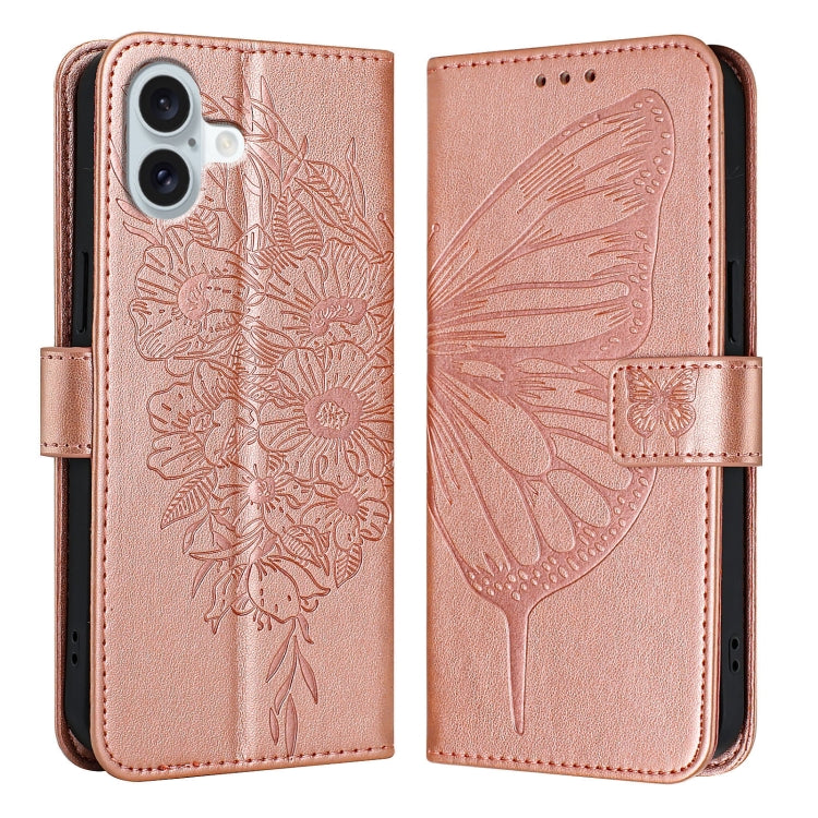 壓紋蝴蝶皮革手機殼，適用於 iPhone 16 Pro、iPhone 16 Plus、iPhone 16、iPhone 15 Pro Max、iPhone 15 Pro、iPhone 15 Plus