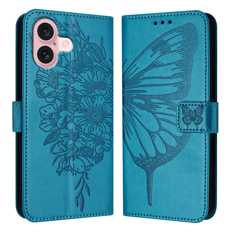 壓紋蝴蝶皮革手機殼，適用於 iPhone 16 Pro、iPhone 16 Plus、iPhone 16、iPhone 15 Pro Max、iPhone 15 Pro、iPhone 15 Plus